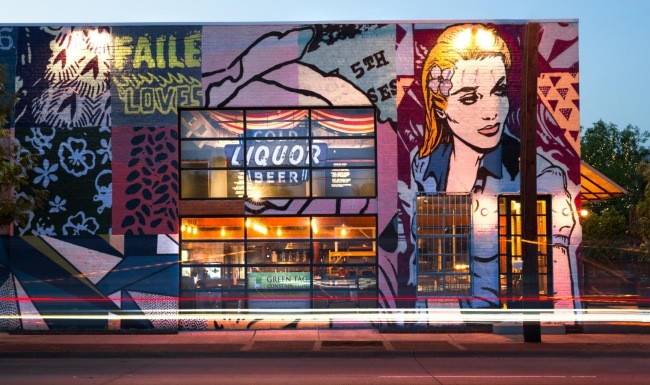 a building with a mural on it